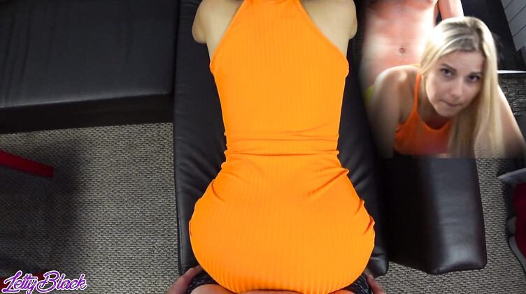 Трахнул русскую раком и кончил спермой на ее оранжевое обтягивающее платье