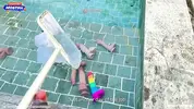 работник вылавливает из воды десятки секс игрушек