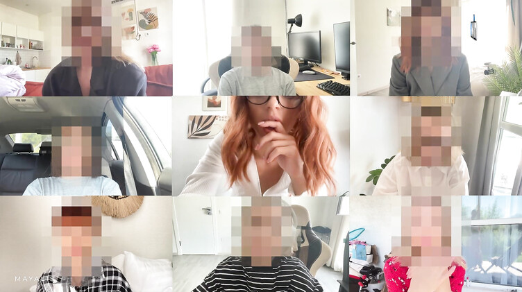 Трахает молодую жену в очках во время рабочего созвона по зуму