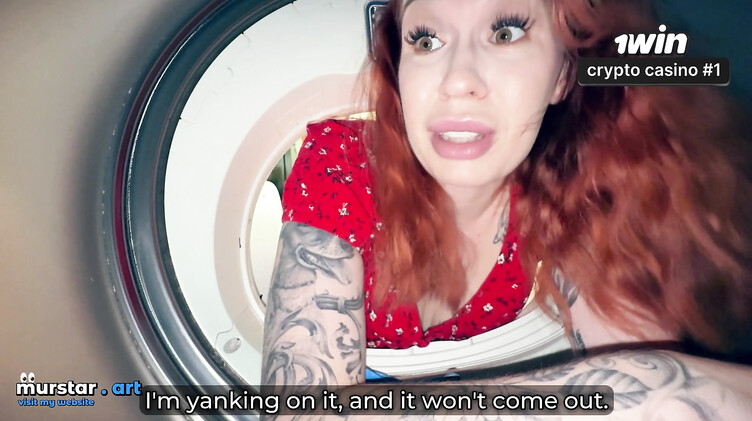 Рыжие: Пасынок трахнул раком застрявшую в стиралке рыжую русскую мачеху