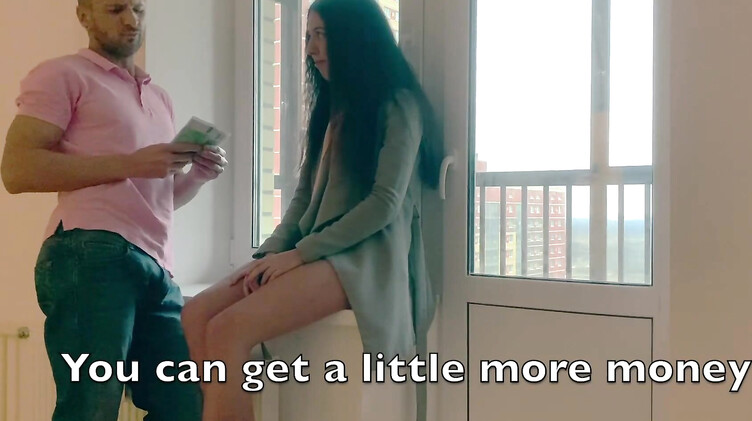 Кудрявая русская соседка попросила денег в долг за анальный секс