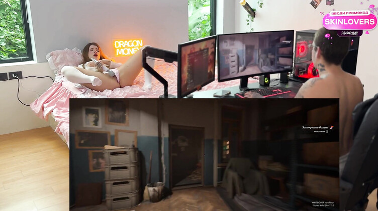 Мастурбация: Альтушка сквиртит на геймера и ебется с ним в очко