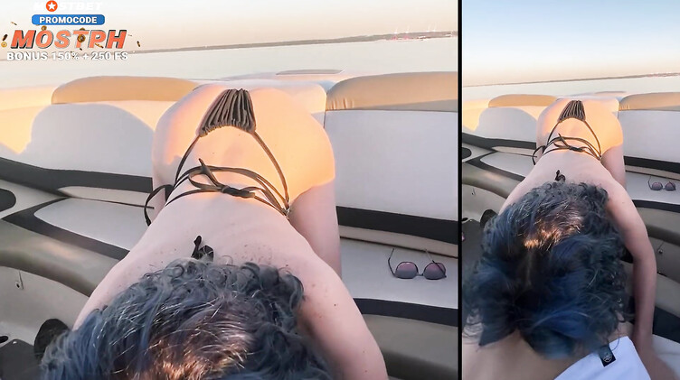 На коленях: Русская туристка сосет капитану за прогулку на катере