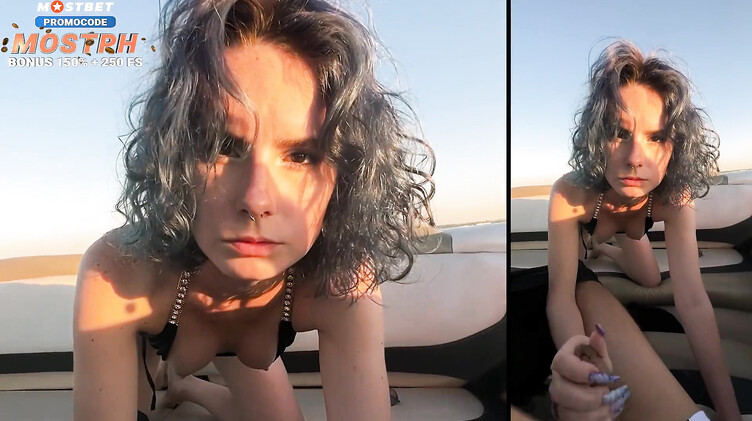 Русская туристка сосет капитану за прогулку на катере