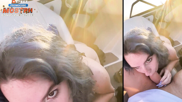 Маленькие сиськи: Русская туристка сосет капитану за прогулку на катере