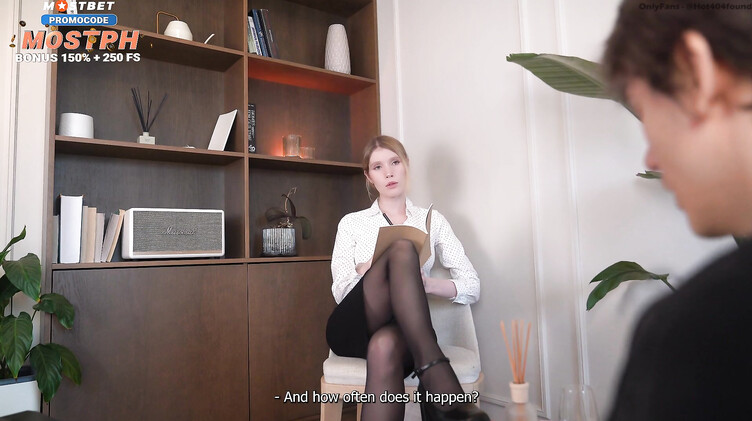 404HotFound: Фантазер представляет секс с психологом в чулках у нее на приеме