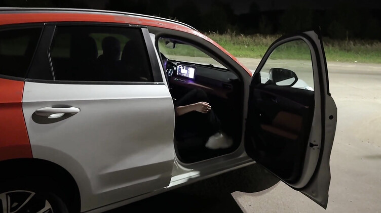 Лысый русский парень подвез и трахнул в машине жопастую незнакомку